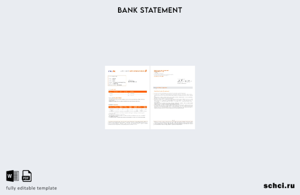 цифровая загрузка шаблона страниц выписки по банковскому счету ING в Италии